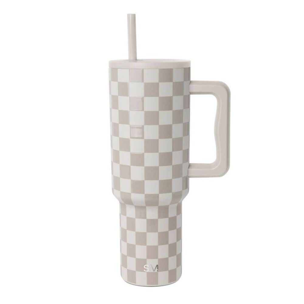 Simple Modern 40oz Trek Checkmate Straw Tumbler Black/White